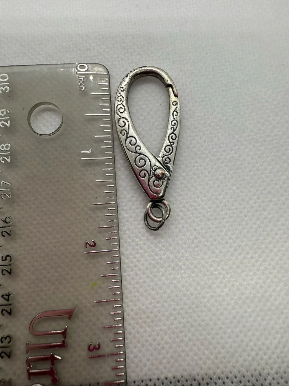 Silver Tone Decorative Carabiner Charm for Women's Accessories